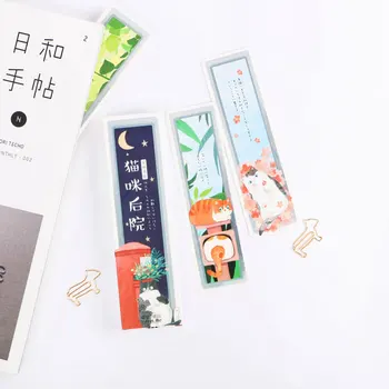 

30 pcs/box Cute cat animal paper bookmarks stationery book holder message card school supplies papelaria kids gifts