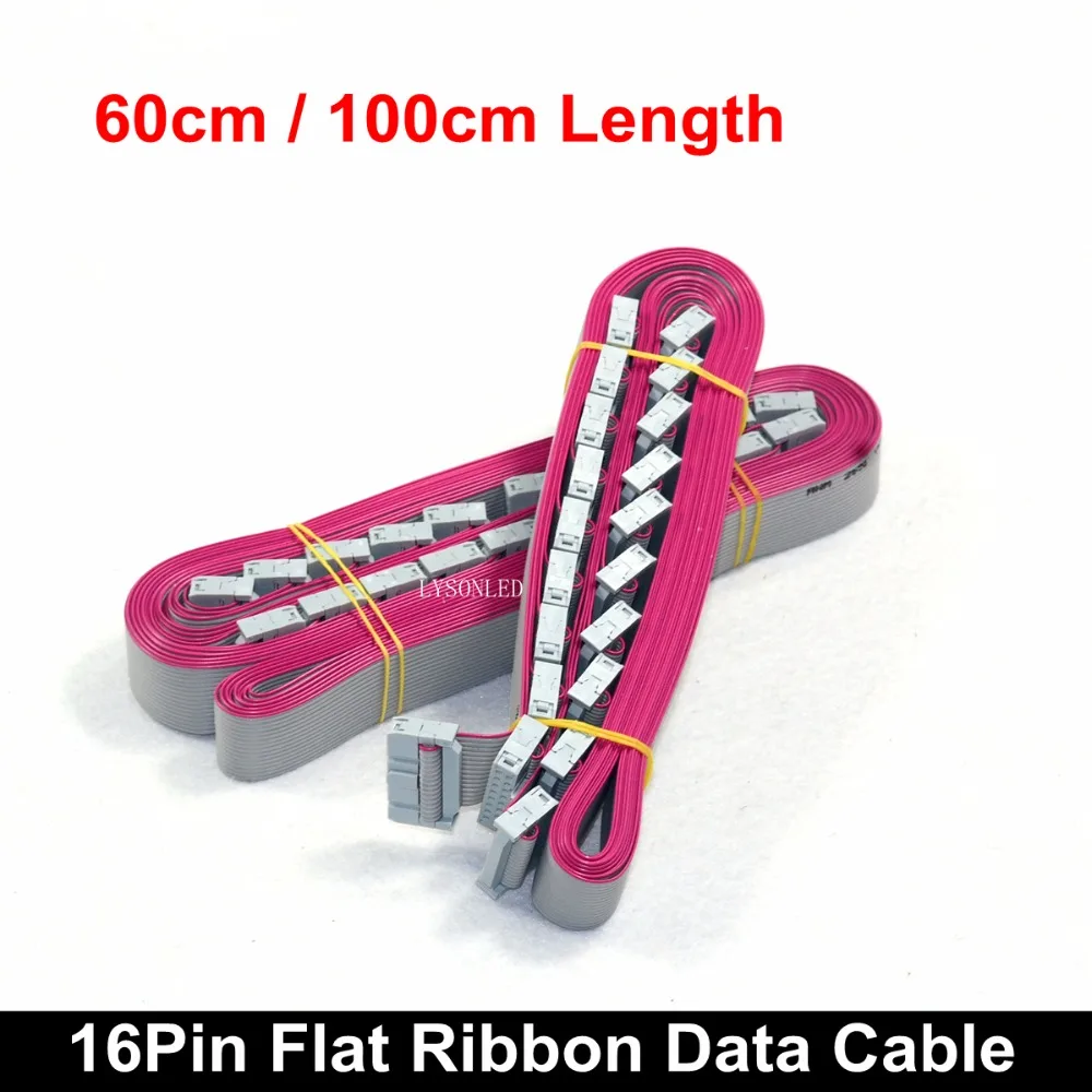 

10pcs/lot 100cm Length Flat Wire/ Hub Cable Pure Copper Data Cable for LED Display Screen (P10 P8 P6 P5 P4 P3 Module On Sale)