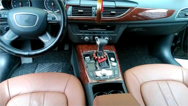 

LEFT HAND DRIVE peach wood color Console board cover+door+AC vent frame Cover kits For Audi A6 C7 2012-20155