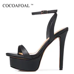 COCOAFOAL женский, черный пикантные сандалии на высоком каблуке из натуральной кожи с бахромой обувь на высоком каблуке с открытым носком