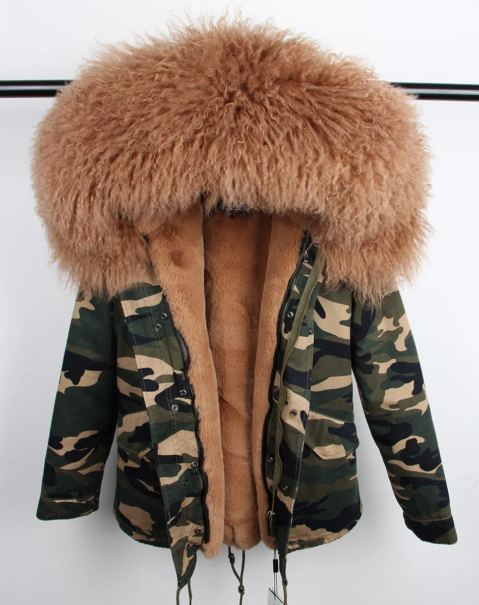 MaoMaoKong, зимняя куртка, парка, натуральный Лисий мех, воротник, натуральный мех, пальто fux, меховая подкладка, Женское пальто, женская зимняя мода