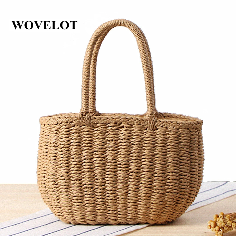 

FGGS Fashion Summer Beach Bag Handmade Bag Rattan Basket Bag Women Holiday Bohemian Bag Small Tote