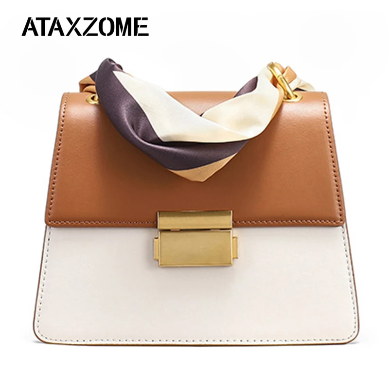 

Color matching Slanting Bag Female 2019 New pattern Minority The single shoulder bag fashion Small square bag Silk scarf bag