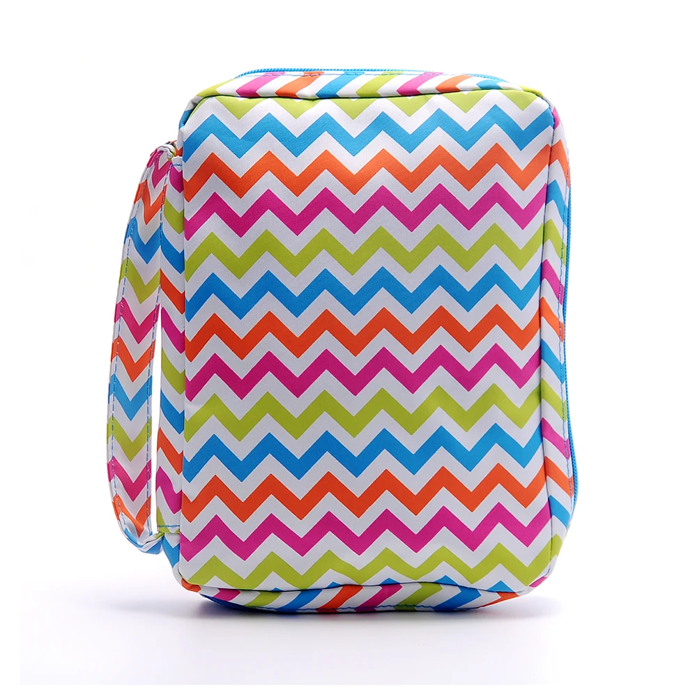 Skup Gotowe do wysyłki 8 kolorów Chevron biblii torba doskonałej jakości okładka książki z uchwytem zamknięcie na zamek błyskawiczny projekt może być haftowane