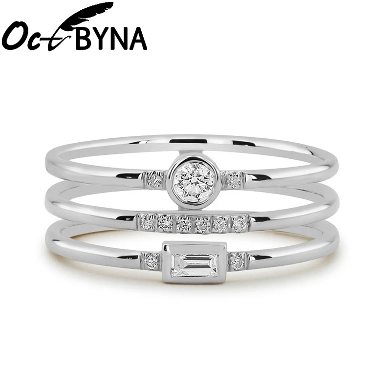 

Fashion Zircon Crystal Rings For Womens Girls Gold Silver Colour Wedding Fine Ring Lover Wedding Engagemen Jewelry Party Gift