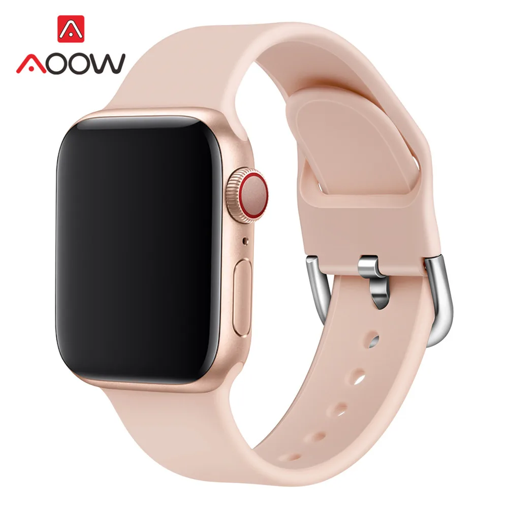Ремешок силиконовый спортивный для Apple Watch 4 40 мм 44 38 42 водонепроницаемый сменный