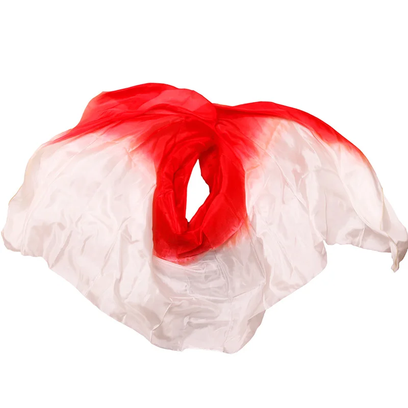 New Pure Silk Belly Dance Veils Belly Dance Scarf Silk Veils Practice Stage Performance white+red New Pure Silk Belly Dance Veils Belly Dance Scarf Silk Veils Practice Stage Performance white+red