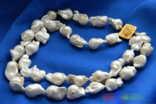 

Hot sale new Style >>>>>2ROW 28MM WHITE KESHI REBORN PEARL NECKLACE