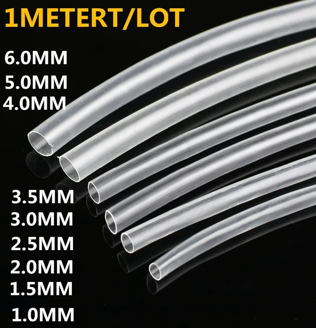 5Meter 2:1 Transparent Clear Heat Shrink Tube: Ultra Thin Tubing for All Your Cable Sleeves and Wire Needs