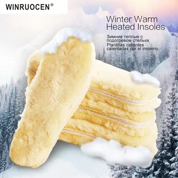 

Man and woman Winter Warm Wool Felt Insoles Cashmere Thermal Shearling Snow Boots Insole Super Cozy Sheepskin Heated Shoe Insole