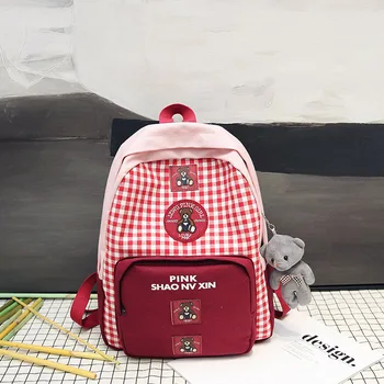 

Fashion Large Capacity School Bags for Teenagers Girls Ladies Dot Bear Backpack Women Shoulder Bag Canvas Backpack Rucksack