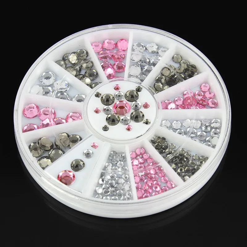 

1 Box Colorful 3D Acrylic Rhinestones Wheel Nail Art Decoration DIY Nail Tips Jewelry Manicure tools