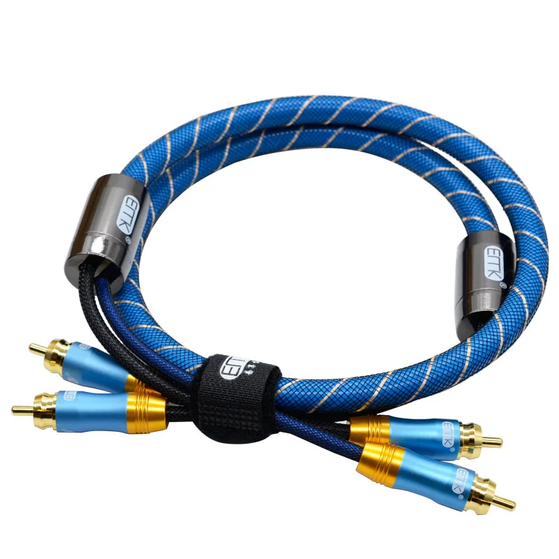 RCA Stereo Cable Cord Top Grade Dual 2 RCA Male to 2RCA Male Audio Cable,Digital & Analog,Double-Shielded,PRO Series)for(Amplifiers,AV Receivers,Hi-Fi) (2)