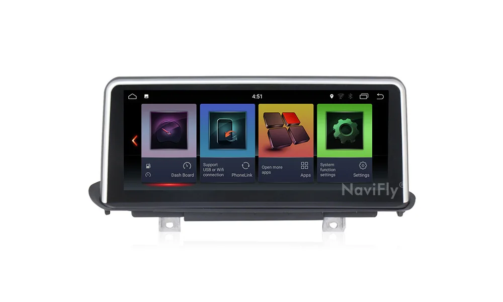 Sale NaviFly 10.25 inch Android 7.1 car GPS Navi multimedia player for BMW X5 F15 2014-2017 Original NBT system ID7 UI WIFI BT MAP 11