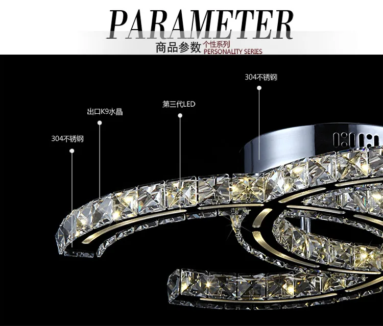 Современная хрустальная потолочная лампа из нержавеющей стали светодиодный пульт дистанционного управления бесступенчатая Затемняющая хрустальная лампа для спальни ресторанное освещение