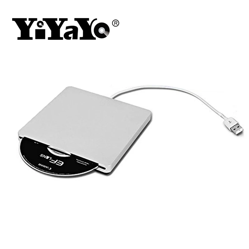 YiYaYo Внешний USB 2,0 CD/DVD горелки DVD-ROM оптический привод плеер слот загрузки Portatil для настольного компьютера и ноутбука рекордер