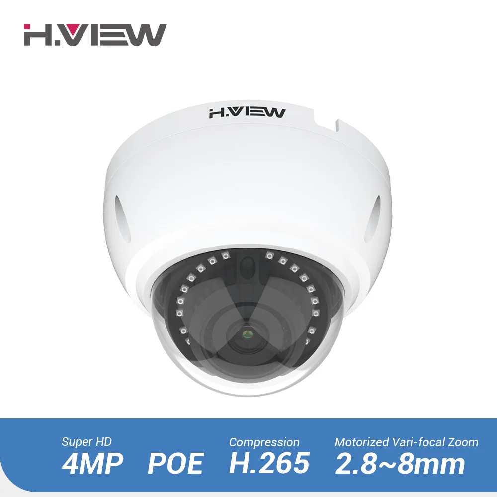 H. VIEW PoE IP камера 4mp H.265 CCTV камера PoE камера s 2,8-8 мм Моторизованный объектив с автофокусом IP67 Onvif NAS IP камера s