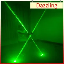 Z светодиодный светильник зеленый двойной лазерный меч зеленого направления для лазерного шоу 532 нм 200 мВт двуглавый широкий луч Лазерные вечерние принадлежности