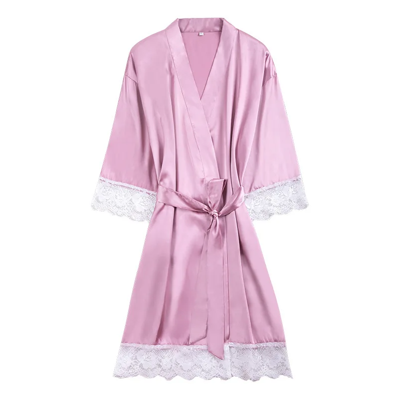 Лидер продаж Для женщин халат Сексуальная кружевная бейка одноцветная одежда для сна ночная рубашка невесты халаты для невесты район домашнее платье кимоно Ванна платье