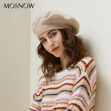 Прямая поставка, берет, женские шерстяные вязаные шапки, новинка, брендовые стильные зимние теплые шапки, женский берет художника, шапки для девушек, береты