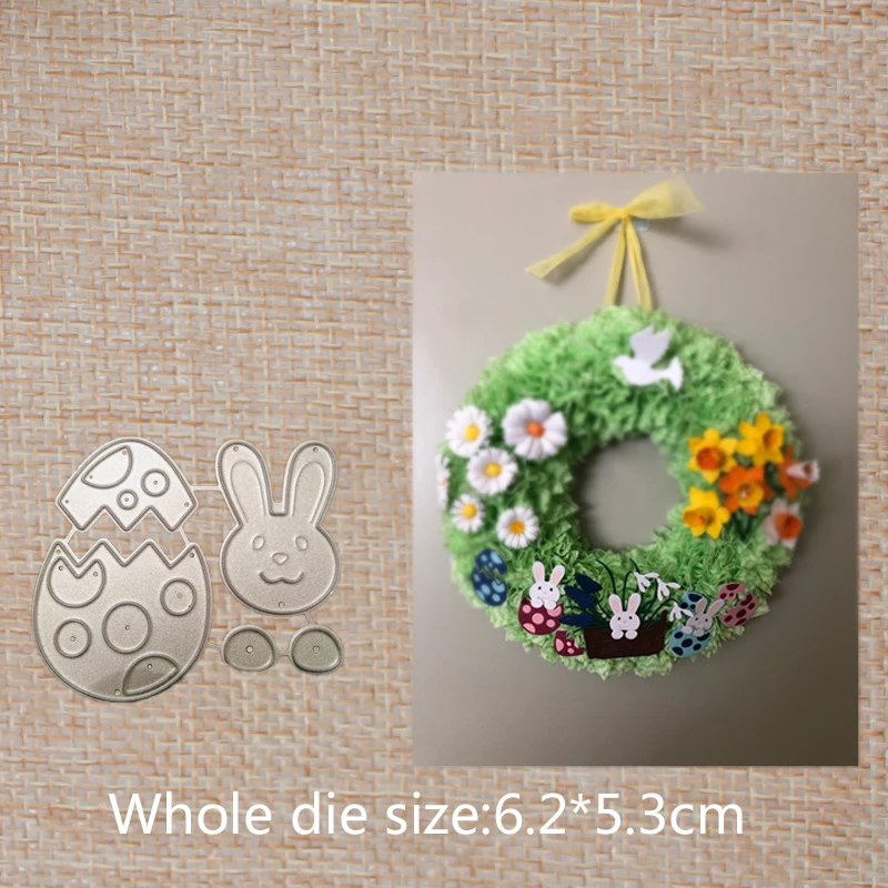 

Eggshell and rabbit Metal Cutting Dies For DIY Scrapbooking Photo Album Embossing paper Card 62*53 mm