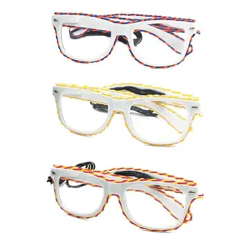 

Luminous Glasses Two-Color Winding EL Cold Light Line Glasses Bar Festival White Frame Glasses