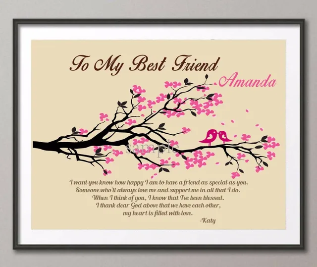 Best friend quote canvas painting Family tree wall art poster print