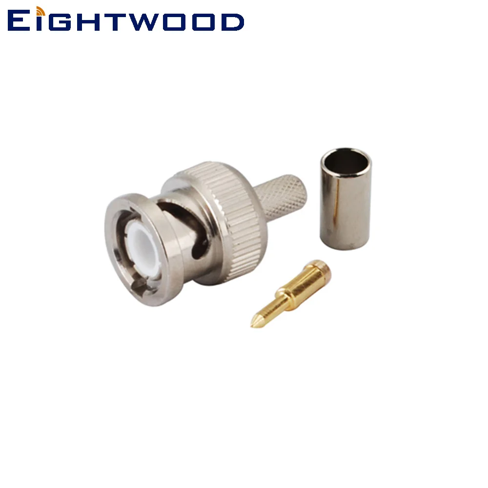 

Eightwood BNC Male Plug RF Coax Connector Crimp LMR-195 Cable for CB Baofeng BF-888s UV-5r UHF Ham Radio Aerial Antenna Adapter