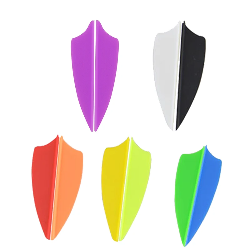 50pcs 1.75inch Arrow Feathers Outdoor Sports Shooting Accessories Arrow Shaft DIY Shield Rubber Feather