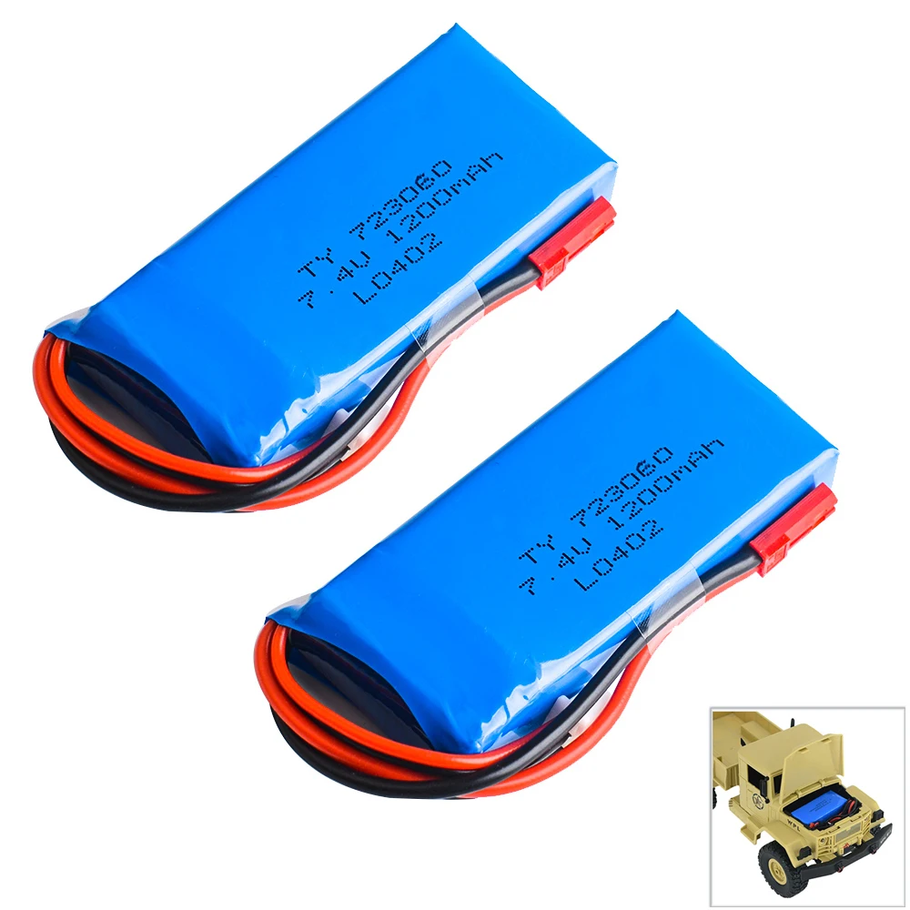 

2pcs/lot Rc Lipo Battery 7.4v 1200mAh 2S 30C JST Plug Battery for HC6 Rc Car Rc Quadcopter