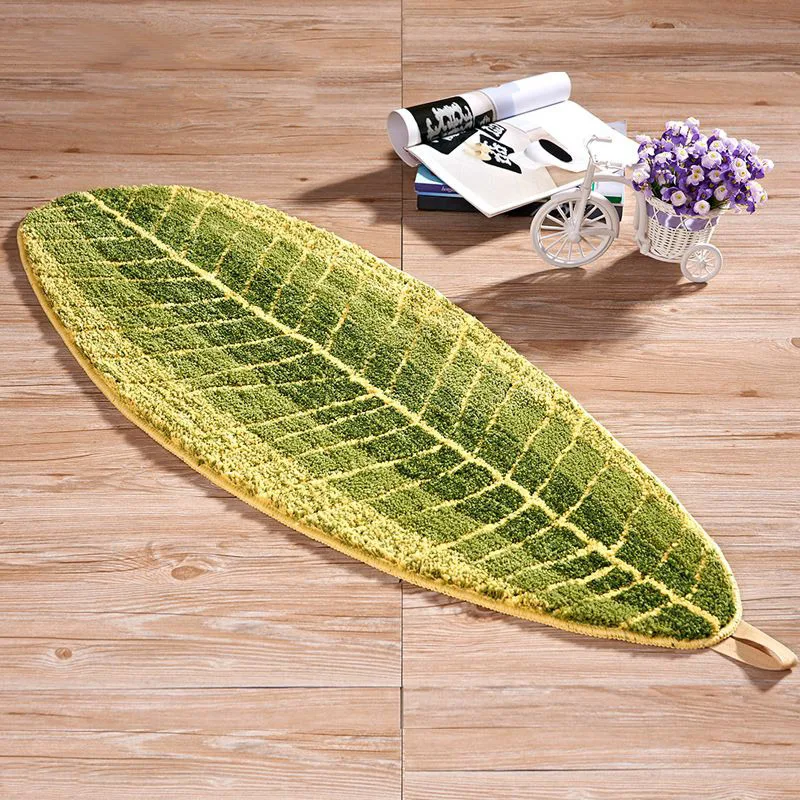 

Hot Sale Leaf-shaped Sofa Coffee Table Rug Living Room Bedroom Carpet Door Mat Absorbent Non-slip Bathroom Kitchen Mats