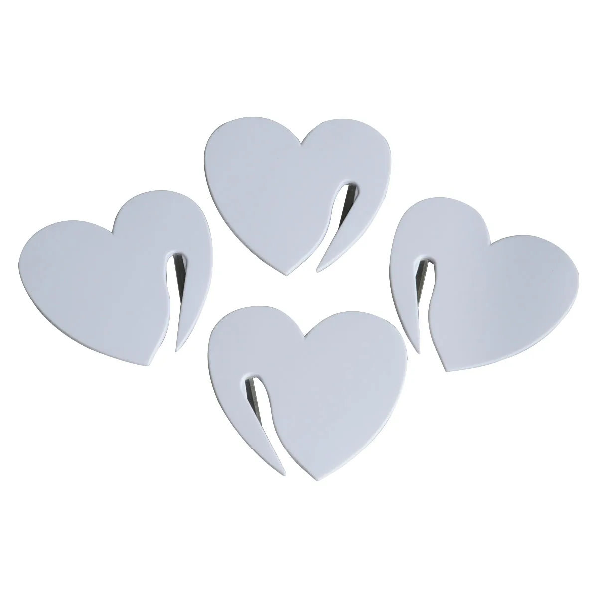 

10Pcs Portable Plastic Letter Knife Heart-shape Mail Envelope Opener Safety Paper Guarded Cutter Blade For Office