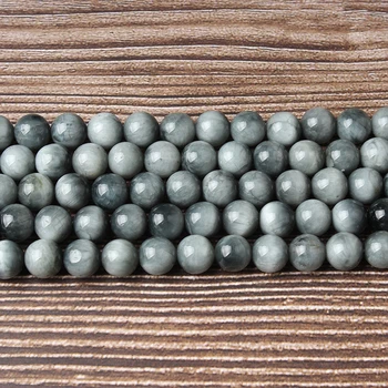 

LIngXiang Natural jewelry 8mm gray hawk is eye Loose beads DIY Men's and women's bracelets and necklaces accessories
