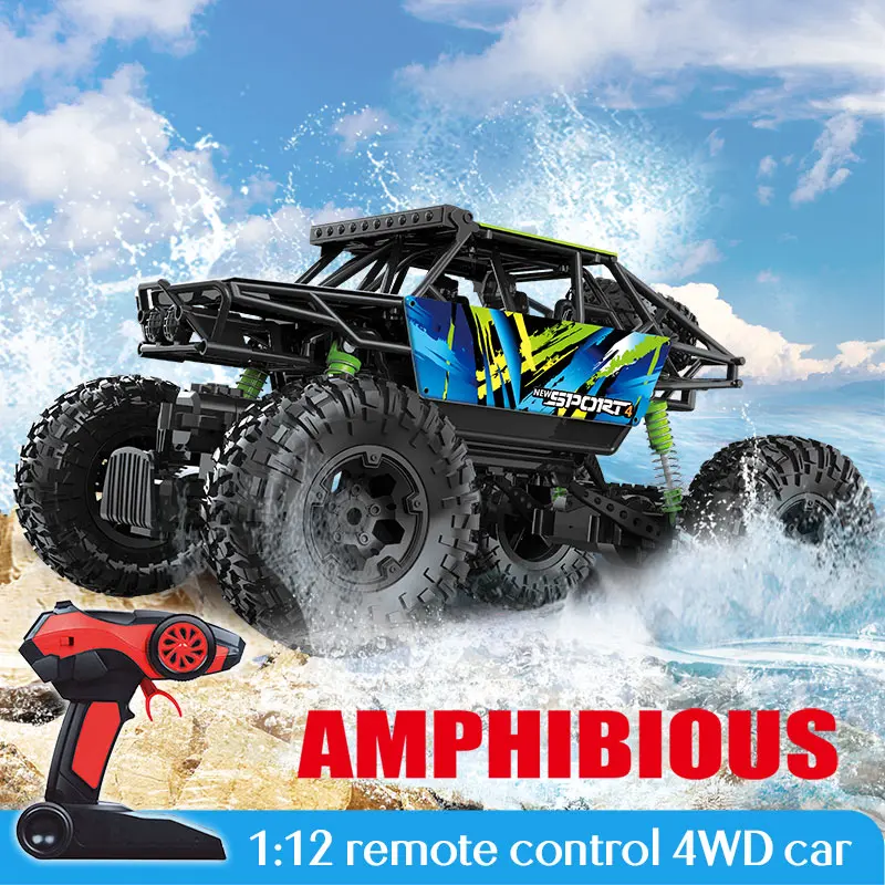 

RC Cars Amphibious 1/12 2.4GHz 4WD waterproof RC Rock Crawler Buggy Climbing Off-Road Car Truck Kids Toy Great Gift