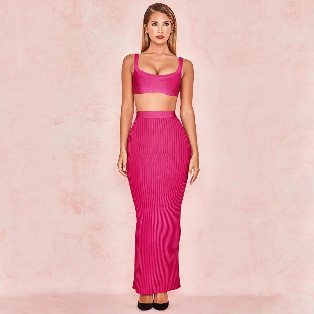 

Lyer Simple Hot-sale Hight Quality 2pcs Bandage Skirt Set