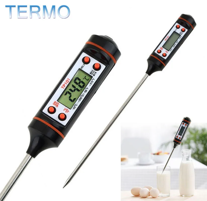 

Digital Food Thermometer For Milk Oil Stainless Steel Probe BBQ Meat Cooking Baby Water Thermometer Kitchen Tools