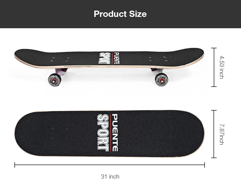 PUENTE Pet-602 Mini Cruiser четырехколесный скейтборд с Т-образным гаджетом Longboard Max Laoding 180 кг