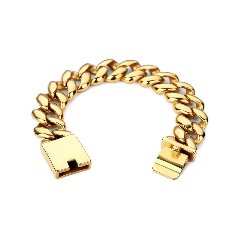 

Fashion Jewelry Solid Heavy 316L Stainless Steel Bracelet Men Cool Punk Rock Chain Link Skeleton Mens Bracelets Gifts
