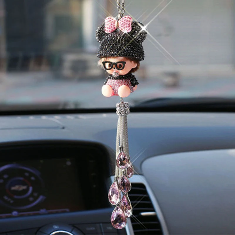 Автомобильные украшения Автомобильное зеркало заднего вида милый мультфильм