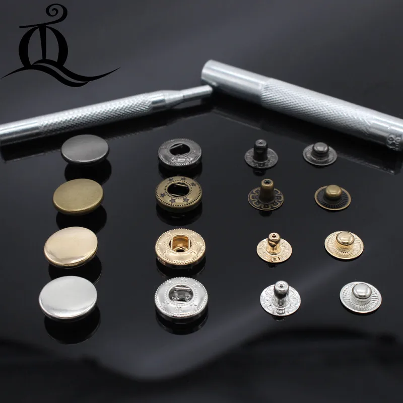 

30set/Pack 831 15mm Metal Press Studs Sewing Button Snap Fasteners Sewing Leather Craft Clothes Bags Fastener