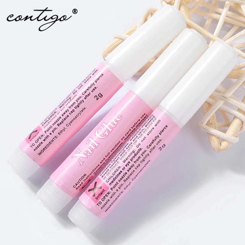 

CONTIGO 5pcs/lot Fake Glue For Nails Manicure Design Decorations and Rhinestones Quick Paste Transparent Glue Nail Art Tool