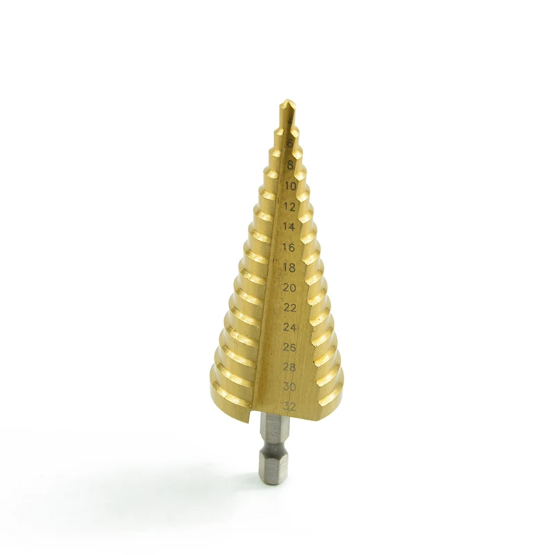 Xcan-1pcs-4-32-woodworking-tools-center-drill-bit-HSS-Titanium-coated-Step-Drill-HSS-Straight