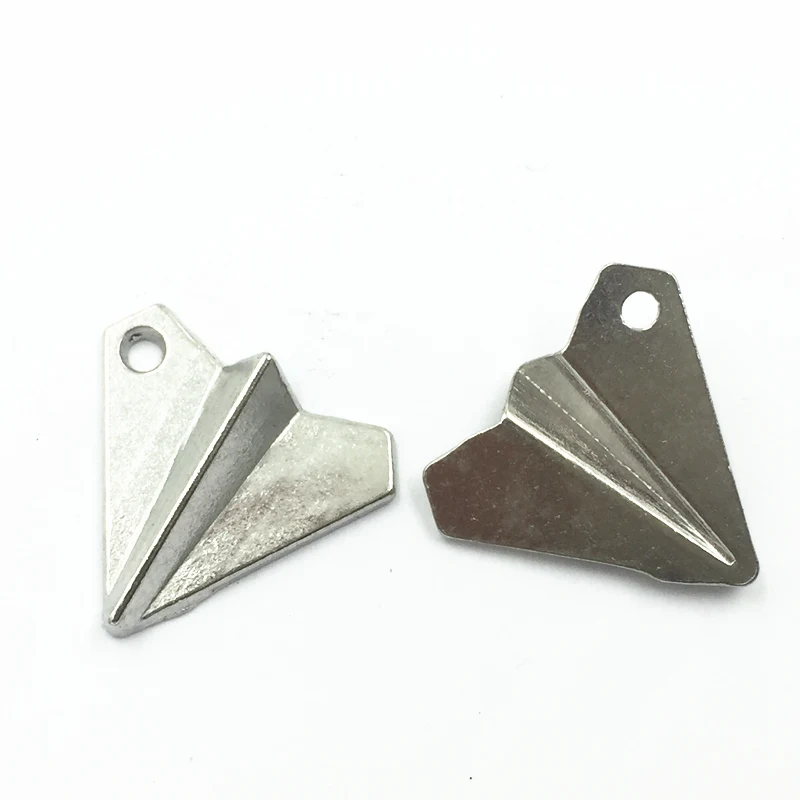 20Pcs Silver Tone Pendants For Necklaces Cute Paper Plane Metal DIY Craft Charms Jewelry Accessoris Findings 17mm | Украшения и