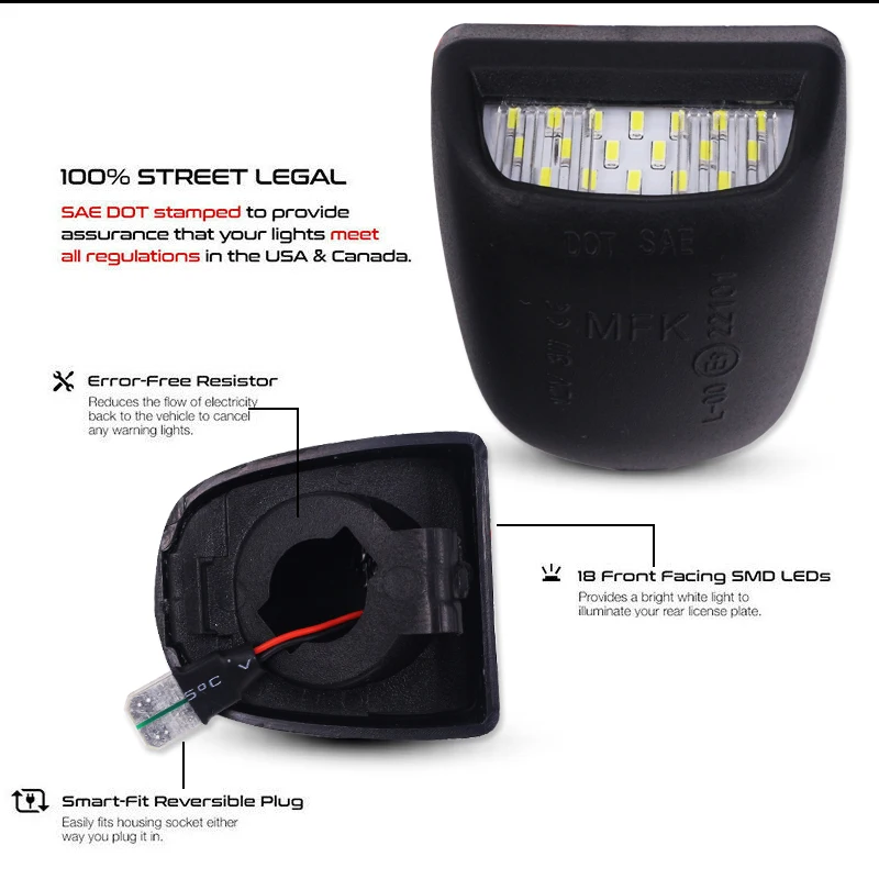 Gtinthebox 6000K ксеноновый белый 18SMD OEM-полный светодиодный для Chevrolet Silverado GMC Sierra 1500 2500 3500 свет номерного знака грузовика 12 В