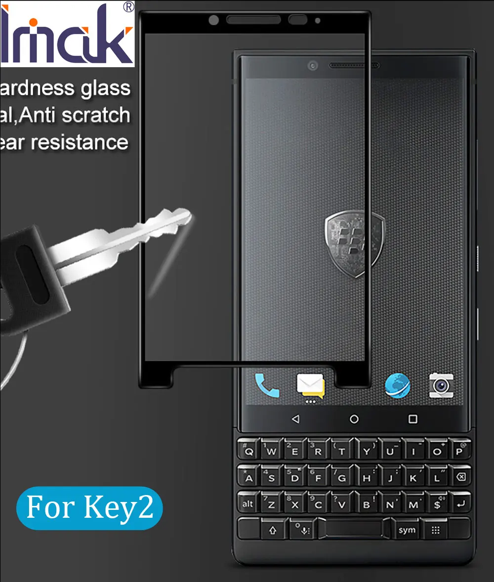 

imak Full Screen Cover Tempered Glass For BlackBerry KEY2 Key 2 LE 2.5D Curved oleophobic Athena