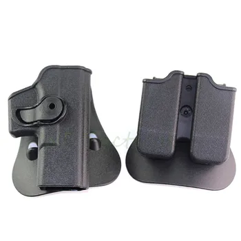 

IMI Quick Release Glock 17 19 Holster Right Hand Belt Loop Paddle Platform Gun Pistol Holsters with Magazine Clip Pouch