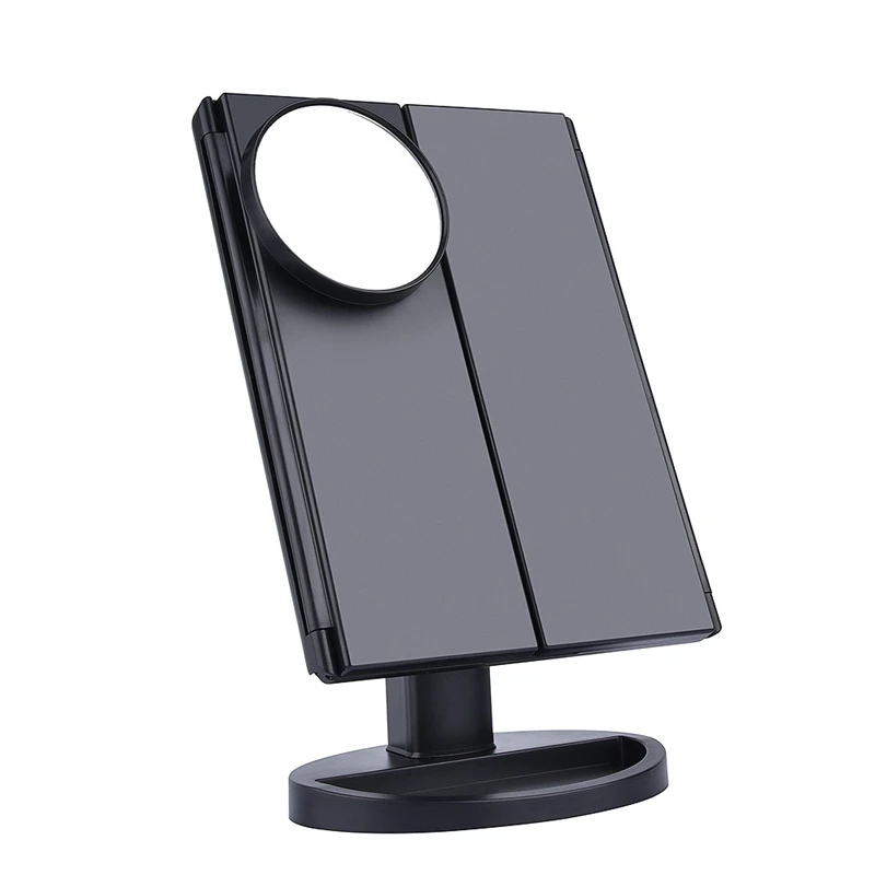 

LED Press Screen 22 Light Makeup Mirror Table Desktop Makeup 1X/2X/3X/10X Magnifying Mirrors Vanity 3 Folding Adjustable Mirro