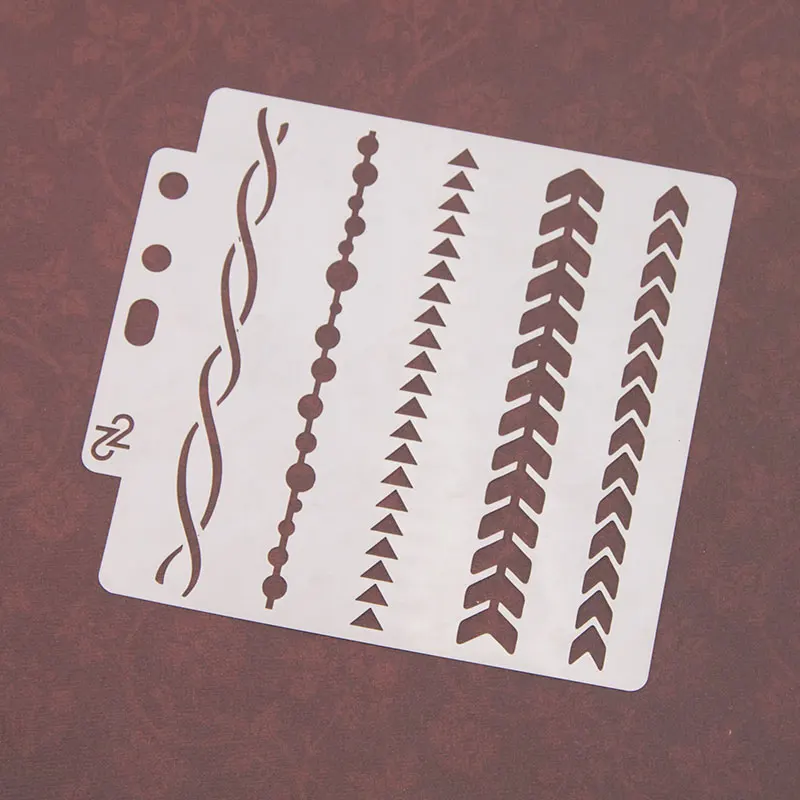 

5inch Arrow Line Edge Craft Layering Stencils Wall Painting Scrapbooking Stamping Embossing Album Decorative Paper Card Template