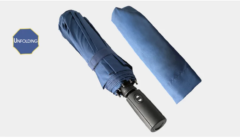 125cm Big Automatic Umbrella Rain Women Top Quality 3Folding Windproof Large Outdoor Car Umbrella Business Men Woman Paraguas