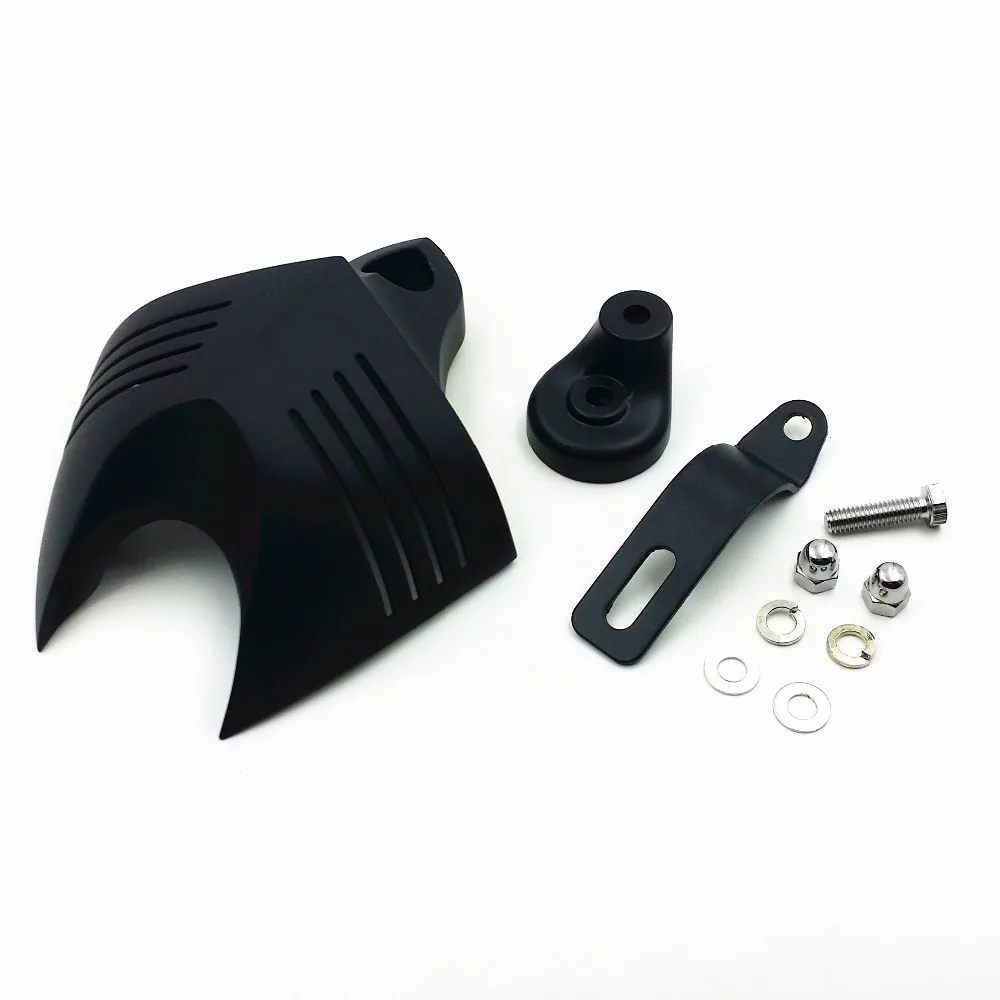 Black HORN COVER for 92 12 Harley Softail Dyna Glide Big Twin Electra Road Kingin Covers